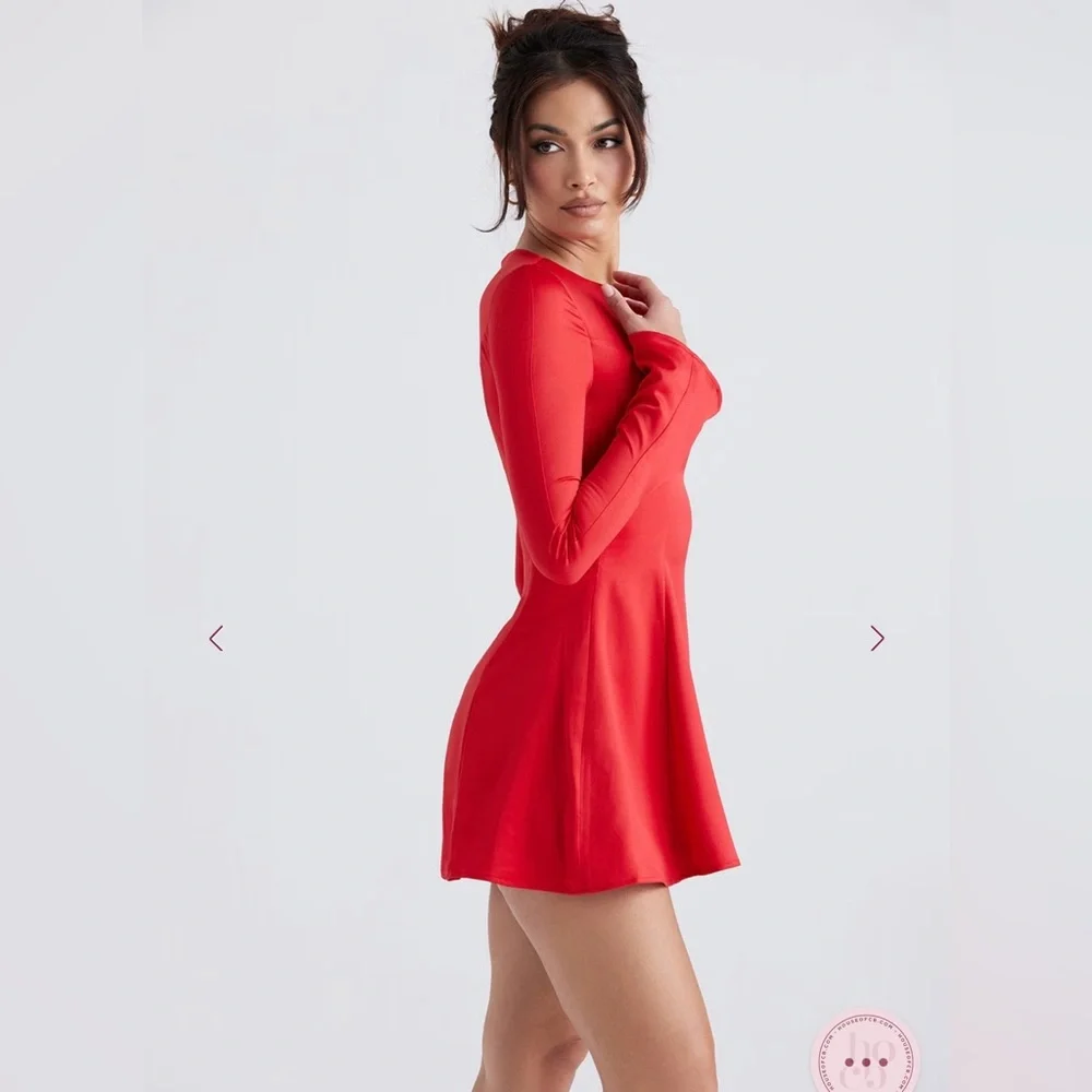 House of CB Sacha Satin Mini Dress in Red Size XL - Picture 3 of 13